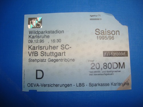 Ticket karlsruher sc ksc - 95/96,