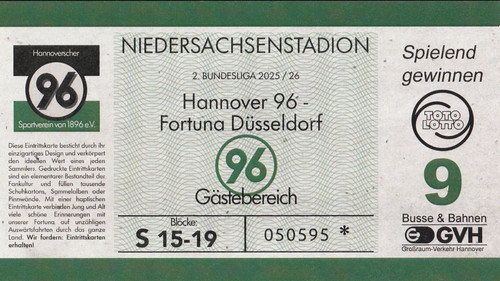 Ticket hannover fortuna - hannover,