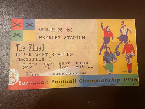 Ticket wembley finale 1996 - wembley, em