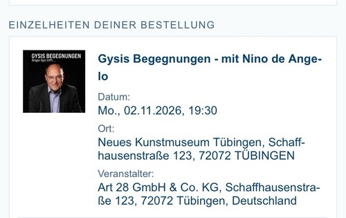 Tickets gregor gysi nino - 2, /