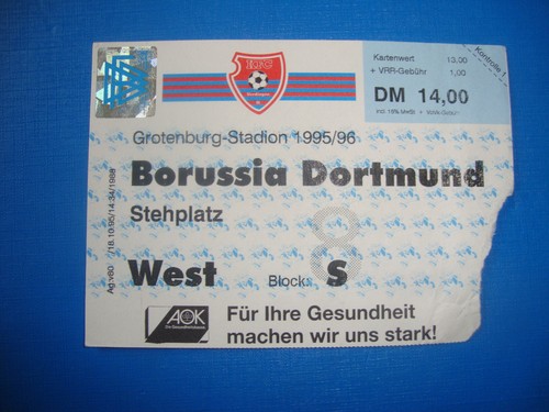 Ticket kfc bayer 05 - 95/96,