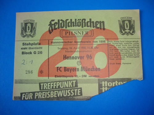 Ticket hannover 96 fc - 87/88,