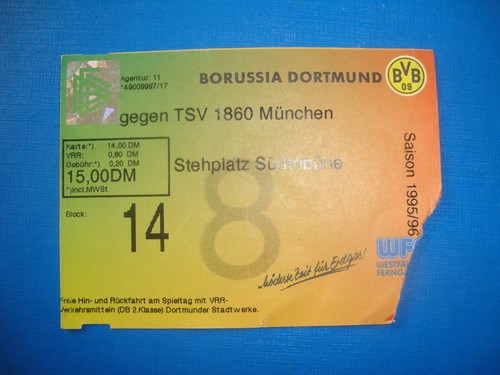 Ticket bvb dortmund - 95/96,