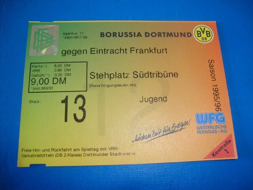 Ticket bvb dortmund - 95/96,