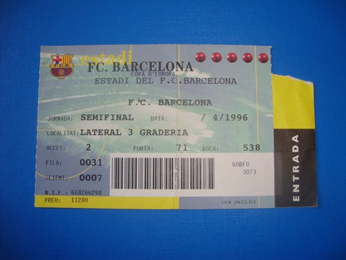 Ticket fc barcelona - 95/96,