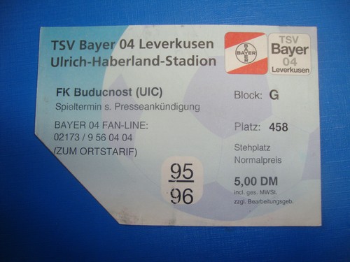 Ticket bayer leverkusen - 95/96,