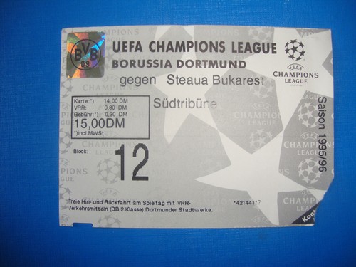 Ticket bvb dortmund - 95/96,