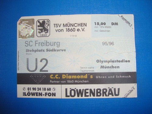 Ticket 1860 münchen sc - 95/96,