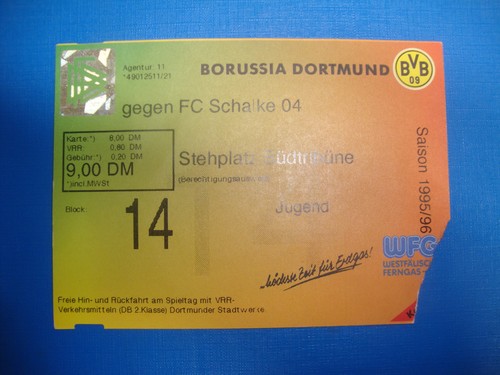 Ticket bvb dortmund fc - 95/96,