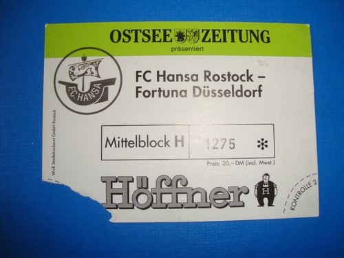 Ticket hansa rostock - 95/96,