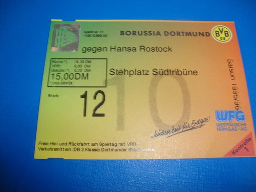 Ticket bvb dortmund fc - 95/96,