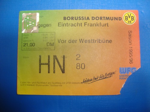 Ticket bvb dortmund - 95/96,