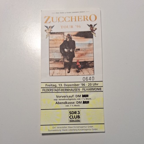 Zucchero ticket tour 96 - zucchero,