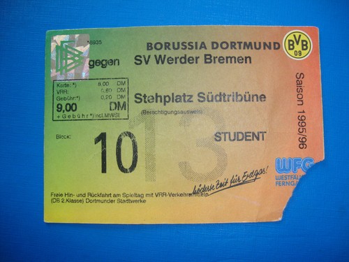 Ticket bvb dortmund - 95/96,