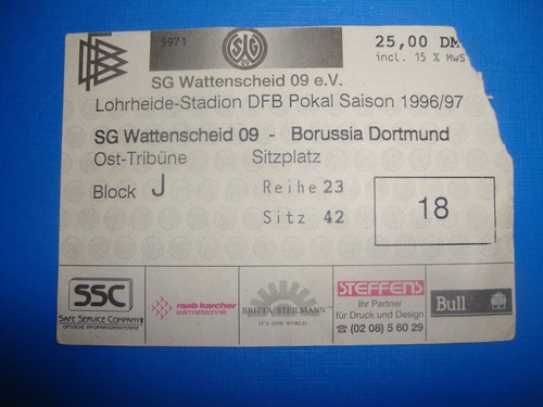 Ticket wattenscheid 09 - 96/97,