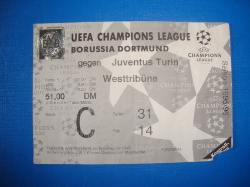 Ticket bvb dortmund - 95/96,