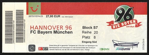Ticket 2006 hannover - 2006/07, |
