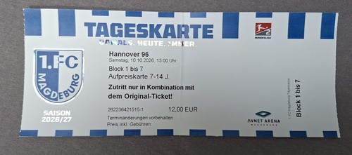 Sammler used ticket - sammler, 2026/27