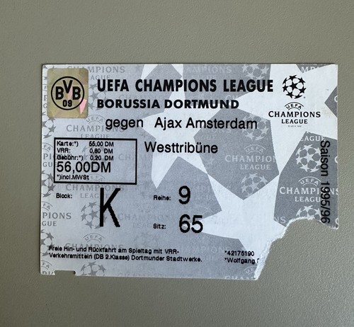 Ticket 1995 borussia - 1995/96,