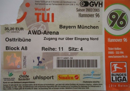 Ticket bundesliga 2002 - ticket,