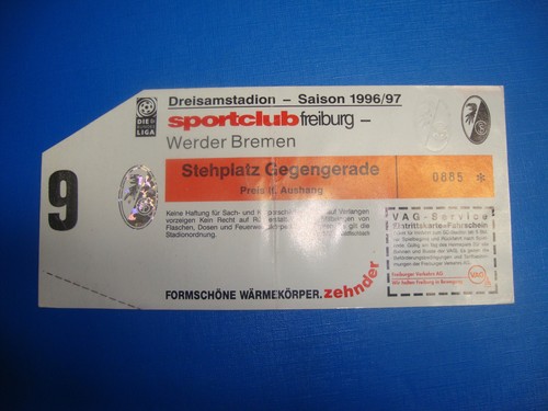 Ticket sc freiburg - 96/97,