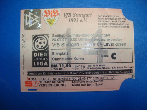 Ticket vfb stuttgart - 96/97,