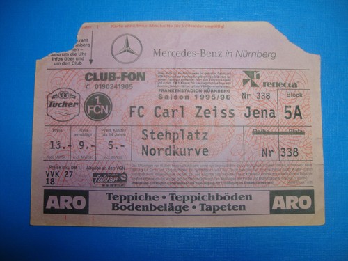 Ticket fc nürnberg - 95/96, 1.