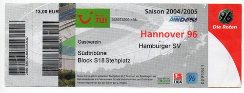 Ticket hannover - ticket, 96