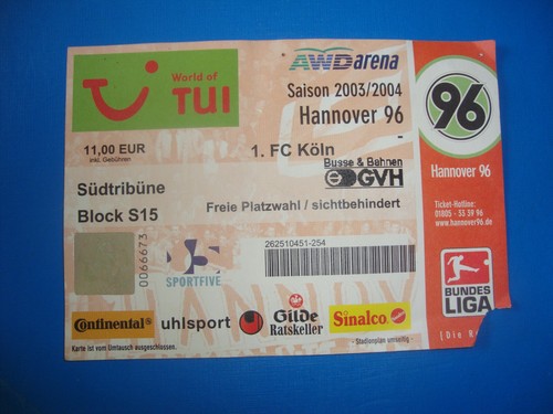 Ticket hannover 1 - ticket, 96