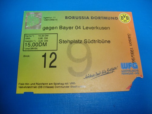 Ticket bvb dortmund - 95/96,