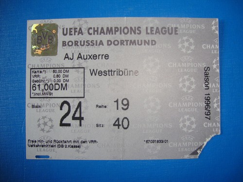 Ticket bvb dortmund aj - 96/97,