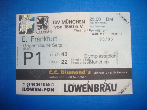 Ticket 1860 münchen - 95/96,