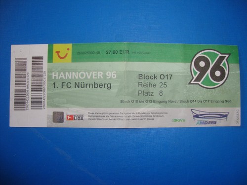 Ticket hannover 1 fc - ticket, 96