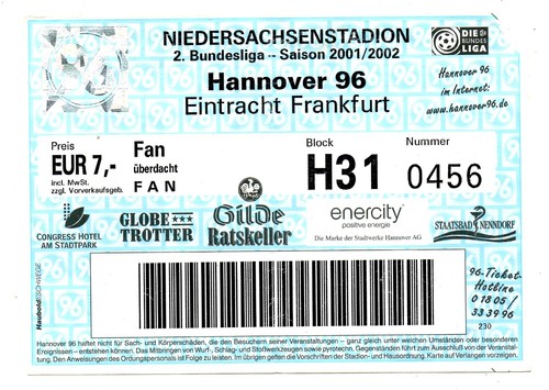 Ticket hannover 96 - 2.,