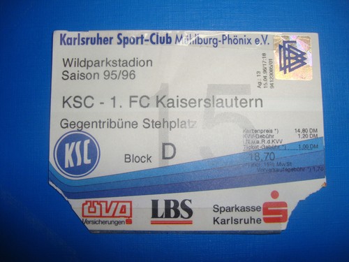Ticket karlsruher sc ksc - 95/96,